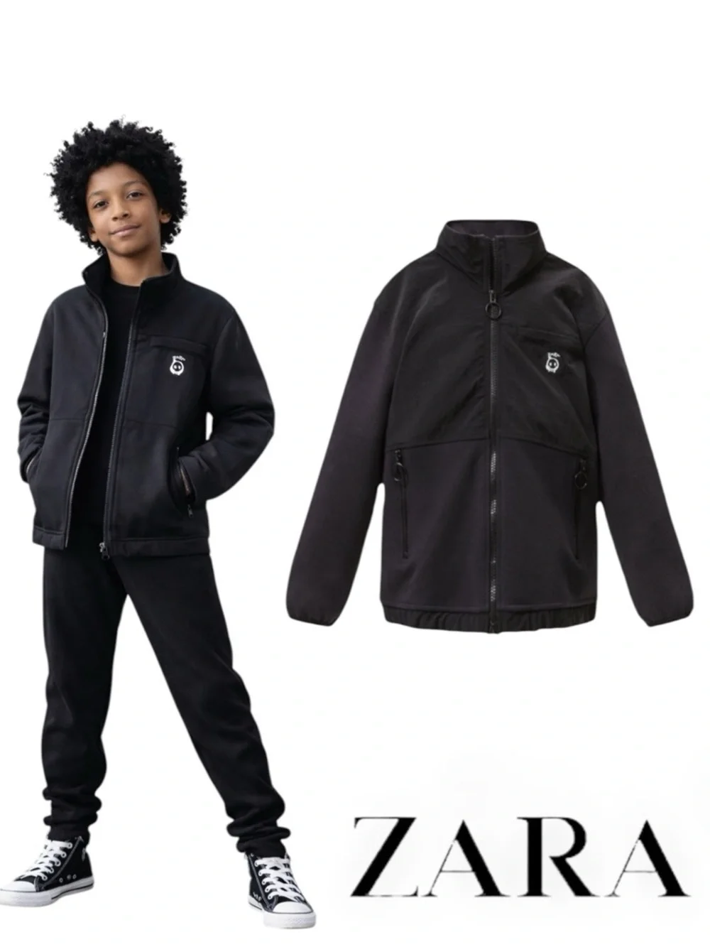 ZARA Kids Black Alastair McKimm Limited Edition Jacket NWT Size 8